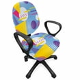 thumbnail image 1 of Geometric Office Chair Slipcover, Memphis Style Repetitive Pattern of Shapes in Modern Abstract Tones, Protective Stretch Decorative Fabric Cover, Standard Size, Blue, by Ambesonne, 1 of 5