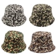 thumbnail image 1 of Sombrero de pescador Sombrero de sol de doble cara Camuflaje Estampado de letras Plegable, 1 of 8