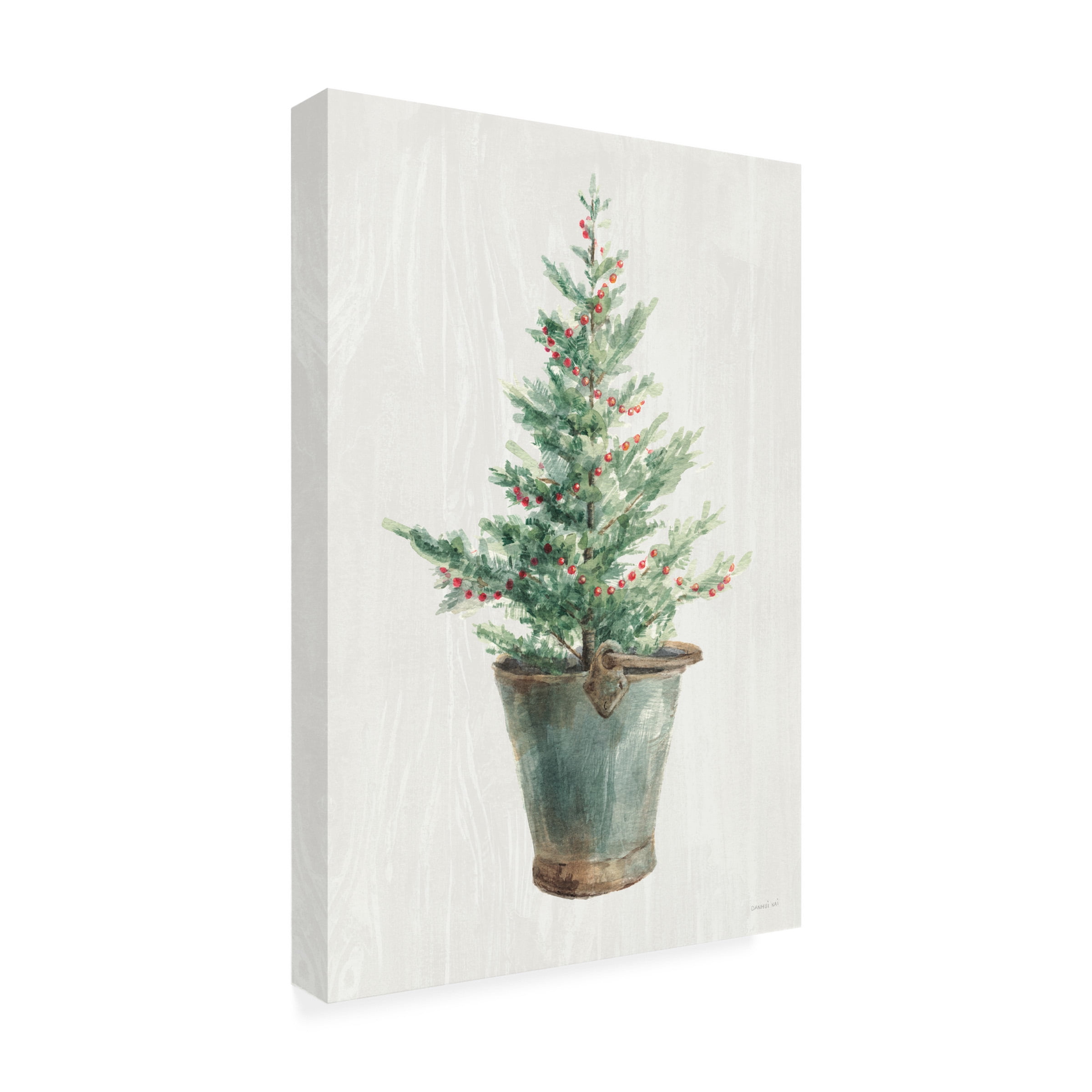 Danhui Nai 'White and Bright Christmas Tree I' Canvas Art