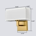 thumbnail image 6 of Claxy Gold Wall Sconces with Rectangle White Fabric Shade 2-Pack, 6 of 6