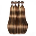 thumbnail image 1 of P4/27 Highlight Bundles Bone Straight Bundles Brazilian Human Hair Weave Bundles 16-24 Inch Remy Human Hair Extensions Double Weft Perruques Extensions de cheveux humains, 1 of 4