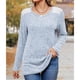 thumbnail image 5 of Camisas de Larga y Cuello Redondo para Mujer, Corte Holgado, Estilo Túnica Informal Elegante, Suéter, Ropa de Otoño e Invierno Azul M, 5 of 10