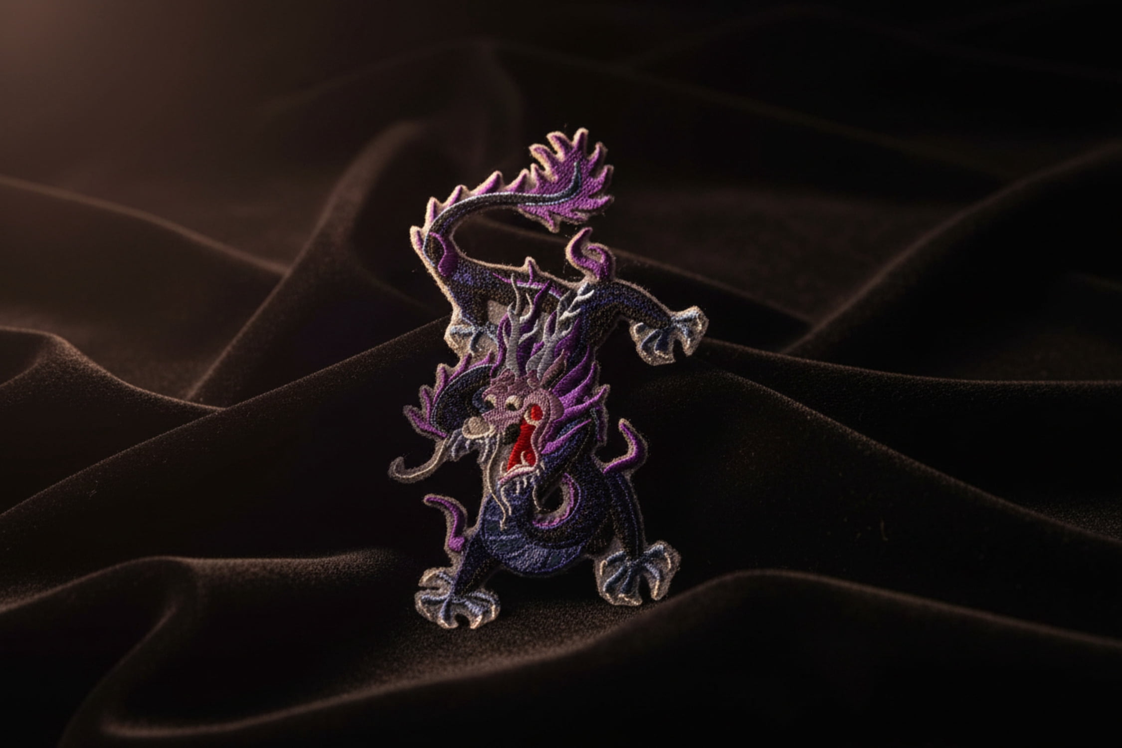 Custom Black Dragon Embroidery Iron On/Sew patch [6.52" X 4.42"]