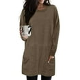 thumbnail image 2 of Long Tops for Women with Pockets Lightweight Sweatshirts Loose Crewneck Long Sleeve Tunic Tops for Leggings (XL, Brown), 2 of 6