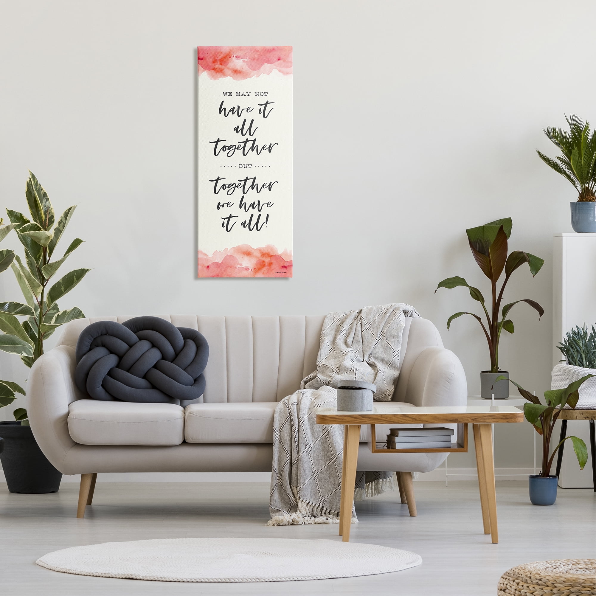 Stupell Industries Together We Have It All Peach Coral Watercolor Typography, 17 x 40,Design by Stephanie Workman Marrott