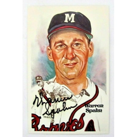 Warren Spahn Milwaukee Braves Autographed 1981 Authentic Perez-Steele Postcard