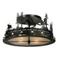 thumbnail image 2 of Meyda Tiffany 136277 22" W Cowboy & Steer Flush Mount Ceiling Fixture - Silver, 2 of 5