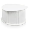 thumbnail image 3 of Furniture of America Talo Fluted Pedestal Triangle Storage Coffee Table, Glossy White, 3 of 21