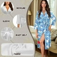 thumbnail image 6 of Yuyamidu Blue Butterfly 3/4 Sleeve Bathrobe for Women Ladies Kimono Robe Loose Sleepwear for Pregnancy Novelty Long Spa Robe Size M Lightweight Mid-Calf Length Nightgown, 6 of 7