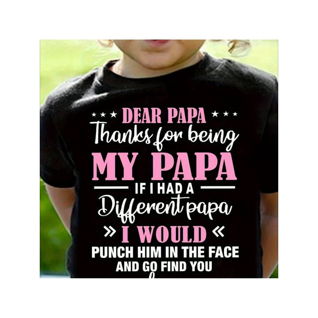 Dear Papa... ' Funny Graphic Tee - Soft 100% Cotton, Casual & Comfy, Machine Washable, Black with & White Print, Summer Essential for