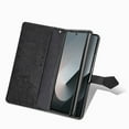 thumbnail image 3 of Allytechgroup for Samsung Galaxy Z Fold 7 Wallet Case, PU Leather with Embossed Pattern, Magnetic Clasp Kickstand Card Cash Slots Shockproof Slim Flip Case with Hand Strap for Women Men, Black, 3 of 7