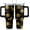 Bee Black, variant on 40oz Skull Tumbler with Handle and Straw, Skeleton Gothic Floral Stainless Steel Insulated Cup with Lid and Straw, Horror Travel Coffee Mug Water Bottle, Birthday Halloween Gifts for Women Men