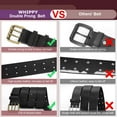 thumbnail image 6 of WHIPPY Double Prong Leather Belt for Men Women, Heavy Duty Leather Belt for Jeans, 6 of 8