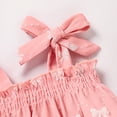 thumbnail image 6 of ZEHJUHAN Baby Girl's Sleeveless Ruffle Print Bow Strap Romper, Lace Trim Jumpsuit with Snap Closure Pink bow，0-3M, 6 of 7