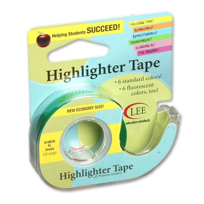 Lee Products LEE19976BN Removable Highlighter Tape, Fluorscent Green