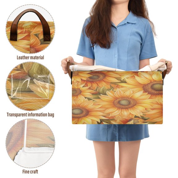 BZSMCE Collapsible Fabric Cube Storage Bins The Painting Of Sunflower Design Pattern Storage Box