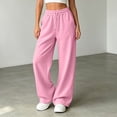 thumbnail image 4 of XFeng Women Wide Leg Sweatpants High Waist Drawstring Casual Pants, 4 of 5