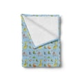 thumbnail image 2 of Alphabet Soft Flannel Fleece Throw Blanket, Continuous Funny Pattern of Animals and Trees with Letters, Cozy Plush for Indoor and Outdoor Use, 50" x 60", Pale Sky Blue Multicolor, by Ambesonne, 2 of 5