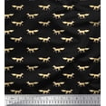 thumbnail image 1 of Soimoi Japan Crepe Satin Fabric Fox Animal Print Fabric by the Yard 42 Inch Wide, 1 of 1