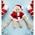 thumbnail image 4 of DolliBu Santa Long Arm Hanging White Squirrel Monkey Stuffed Animal Plush Toy - Soft Plush Dress Up with Red Santa Claus Outfit, Cute Holiday Christmas Gift - 21 Inches, 4 of 6