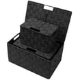 thumbnail image 5 of Sorbus 3 Piece Basket Storage Organization Set - Weave Fabric Bins, Black, 5 of 6
