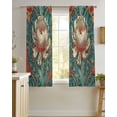thumbnail image 4 of William Morris Plant Floral Sheer Curtains 39 Inch Length 2 Panels Set for Living Room/Bedroom, Retro Lotus Flower Leaves Kitchen Curtains Grommet Semi-Sheer Curtains Window Treatments 27.5"x39"x2, 4 of 7