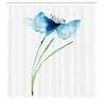 thumbnail image 3 of Ambesonne Floral Shower Curtain, Cornflower Botany, 69"Wx70"L, Navy Blue White Green, 3 of 5