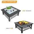 thumbnail image 2 of Metal Fire Pit for Outside, 32'' Stone Finish Fire Pit Table, Wood Burning Outdoor Firepit with Fire Bowl, Mesh Screen Lid, Poker, 2 of 10