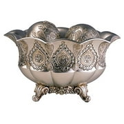 Silver Paisley Bowl With  Spheres
