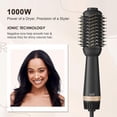 thumbnail image 3 of Cepillo secador de pelo para cabello negro 110/120 V, cepillo de aire caliente ovalado de nano titanio 2 en 1 de 2,3 pulgadas, 3 of 5