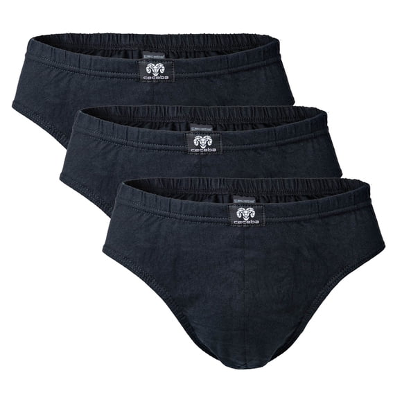 CECEBA Calzoncillos para hombre, paquete de 3 - básicos, algodón, M-8XL, lisos Negro 4XL (4X-Large)