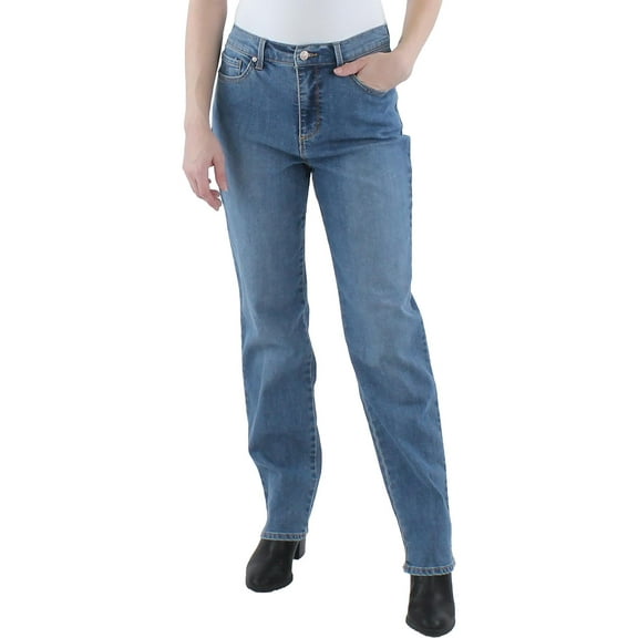 Gloria Vanderbilt Womens Amanda High Rise Medium Wash Straight Leg Jeans