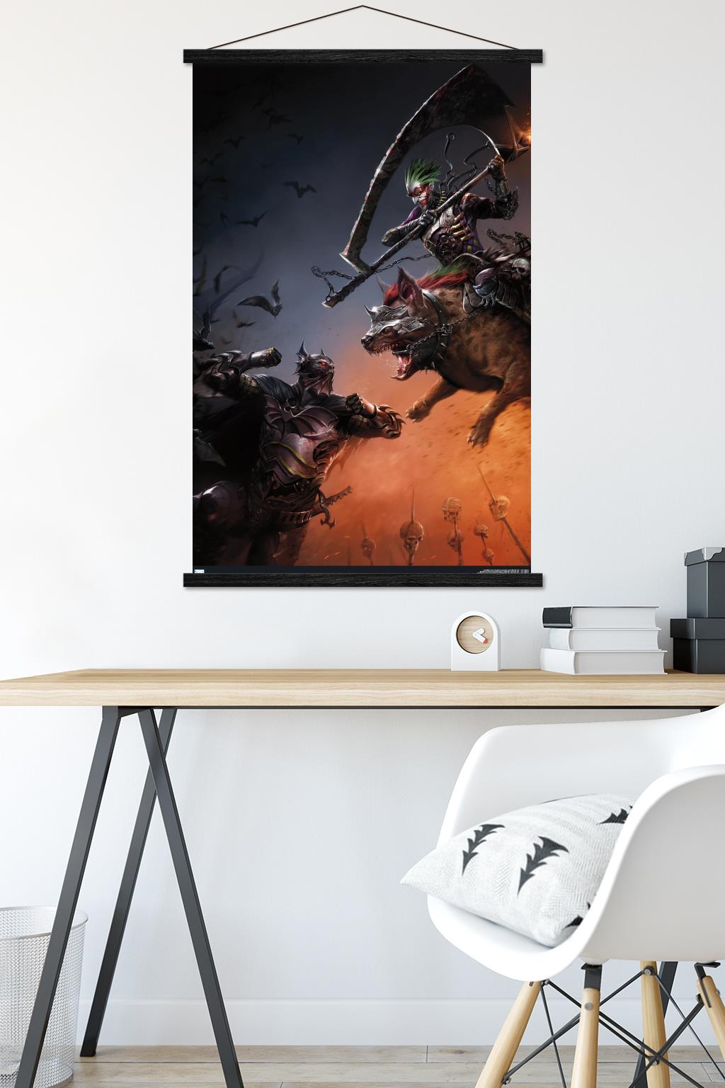 DC Comics The Batman Who Laughs - Fight Wall Poster with Wooden Magnetic Frame, 22.375" x 34"