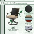 thumbnail image 6 of Hanover Traditions 5-Piece Outdoor Furniture Patio Dining Set, 4 Cushioned Wicker Back Cast Aluminum Swivel Rocker Chairs and 48" Round Cast Table, Br, 6 of 11