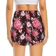 thumbnail image 4 of Uemuo Rose Flowers Pattern Women's Athletic Shorts High Waisted Running Shorts with Liner Pockets Gym Elastic Workout Shorts-XX-Large, 4 of 9
