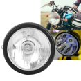 thumbnail image 4 of Luz delantera de motocicleta retro, faro delantero de motocicleta con carcasa de aleación negra retro, diseño revolucionario universal, 4 of 7