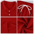 thumbnail image 5 of Men'S Breathable Collared Polo Shirt Short Sleeve And Elastic Waist Drawstring Shorts Set Casual Athletic Tracksuits For Summer Outdoor,Red,XL, 5 of 7