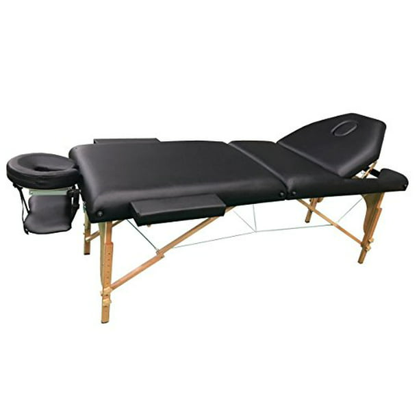 Heaven Massage Premium 4 Pad Reiki Portable Massage Table With Carry Case Black Walmart Com Walmart Com
