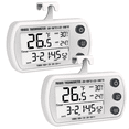 thumbnail image 1 of Digital Refrigerator Thermometer 2 Pack,Waterproof Fridge Thermometer, Max/Min Record Function,Timer Function White, 1 of 7