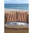 thumbnail image 5 of Outdoor Throw Pillow Set of 2, Burnt Orange Stripe Waterproof Pillow with Insert Included, Farmhouse Striped Abstract Art Decorative Accent Cushion Sofa Pillows for Patio Porch, 18 x 18 In, 5 of 8