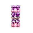 thumbnail image 1 of Paquete de 24 bolas de Navidad, decoración de árboles, adornos de plástico reutilizables para exteriores, colgante decorativo para habitación Kits de decoración para fiestas Rosado morado Inteprter HA065168-08B, 1 of 6