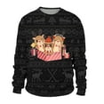 thumbnail image 3 of WILLBEST Mignons Zip Ups Hommes Automne et Hiver Tendance Décontractée Chandail Imprimé de Noël Col Rond Chandail à Capuchon, 3 of 3