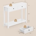 thumbnail image 5 of Aiho 39" Modern Narrow Console Table with 2 Drawers & 3-Tier Storage Shelves-White, 5 of 9