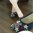 thumbnail image 6 of Yunliwuli Women's Linen Walking Shoes Chinese Style Flower Embroidery Closed Toe Beijing Cloth Shoes for Summer Spring Fall, 6 of 8