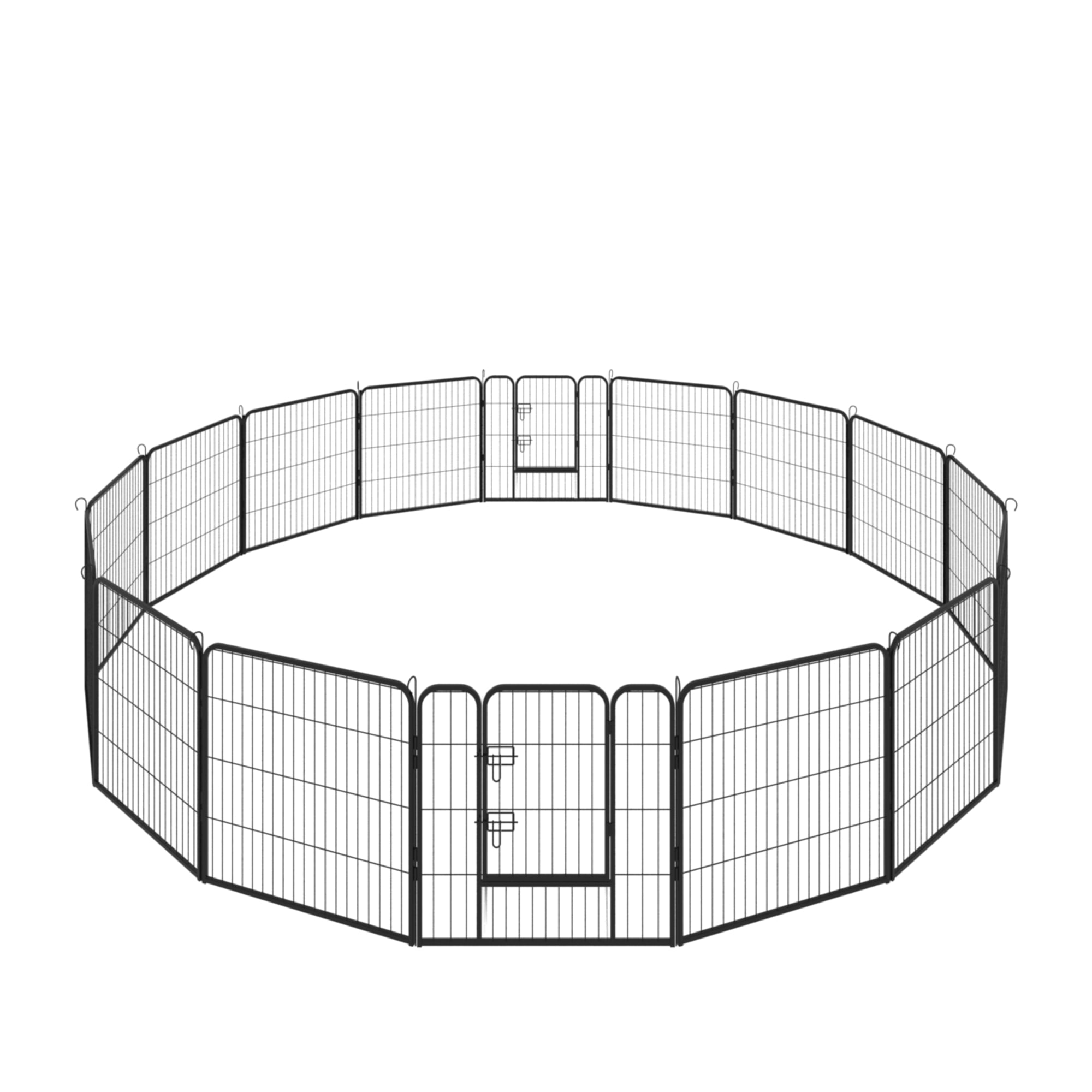 Pefilos 16-Panel Heavy Duty Metal Pet Playpen Portable Outdoor Folding 31.5"x31.5" Large Indoor Metal Puppy Dog Run Fence 2 Doors, Black Pefilos 16-Panel Heavy Duty Metal Pet Playpen Portable Outdoor Folding 31.5"x31.5" Large Indoor Metal Puppy Dog Run Fence 2 Doors, Black