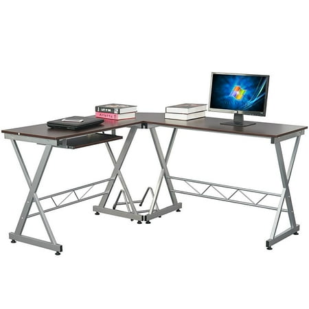 Wooden Table Desk - Zimtown L-Shape Corner Computer Table Desk Wooden Laptop Table Workstation Home Office