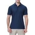 thumbnail image 2 of Men's Three-Button Henley Neck Short Sleeve T-Shirts Casual Shirts Breathable V Neck Tee Summer Basic Tops Navy,M, 2 of 6