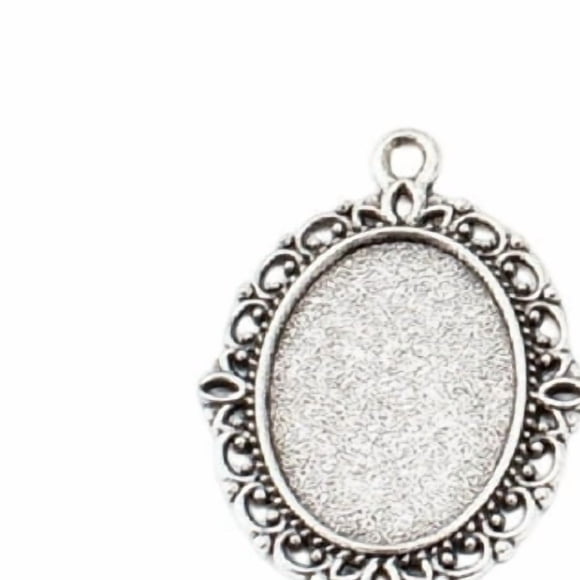 Shengyu 50pcs Pendant Base Oval Blank Cameo Gem Bases Alloy Blank Necklace Jewelry Setting Handmade Clothes Accessories Antique Bronze Antique Silver