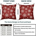 thumbnail image 4 of Red Cream Winter Snowflakes Pillow Covers 18x18 Set of 2 Christmas Decorative Throw Pillows Outdoor Farmhouse Xmas Holiday Seasnoal Pillowcases Cushion Case Decor for Home Sofa Couch Bed, 4 of 6