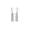 thumbnail image 3 of ARAIYA FINE JEWELRY Sterling Silver Natural Baguette and Round Diamond Dangle Lever back Earrings (1 cttw, I2-I3 Clarity, I-J Color), 3 of 7